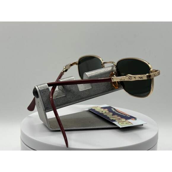 Vintage Eyeglasses NOS Small Red Rectangle Metal Blue Mirror POLARIZED Lens 00s - Picture 5 of 10